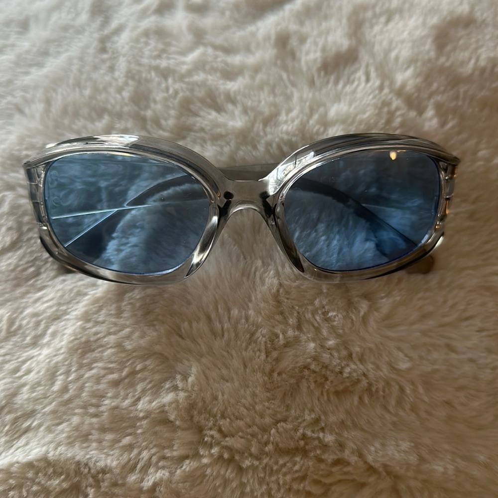 Women's Blue and Silver Sunglasses